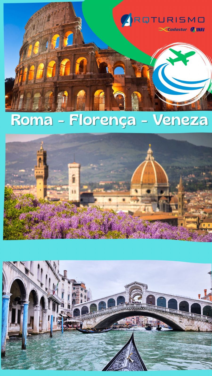 Férias de Julho no Verão Italiano – Roma, Florença e Veneza